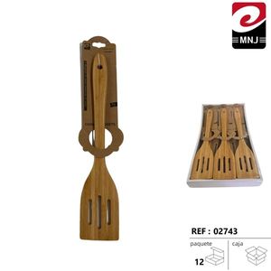 Bamboo Kitchen Spatula With Slotted Design For Cooking And Serving - Product Image 3