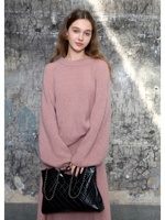Pull en cachemire pur à 100 % pour femme, dos découpé, col rond oversize, nœud papillon, manches classiques, anti-plis, respirant, doux et moelleux