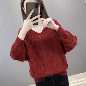 Maglione Estivo a <span class=keywords><strong>Maglia</strong></span> Traforata a Maniche Lunghe per Donne, Nuovo Maglione Sottile con Scollo a V Ampio - Product Image 2