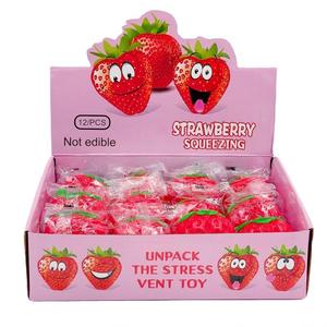 Nouveau jouet créatif anti-stress en forme de fraise, boule de farine à rebond lent, jouet en silicone TPE pour enfants - Product Image 1