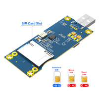 Adaptateur Mini PCI-E vers USB avec emplacement pour carte SIM standard pour module 3G/4G/WWAN/LTE pour adaptateur réseau industriel de bureau/ordinateur portable