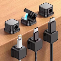 Clips magnétiques pour câbles de téléphone, supports de câbles en plastique réglables et lisses, organisateur de câbles de bureau, organisateur de fils