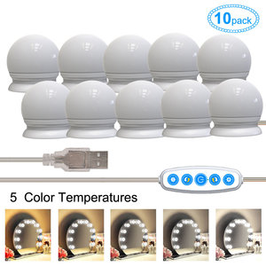 10 12 14 bombillas DIY <span class=keywords><strong>luces</strong></span> de espejo de tocador <span class=keywords><strong>para</strong></span> lámparas <span class=keywords><strong>LED</strong></span> de espejo de tocador de maquillaje de estilo Hollywood con 5 temperaturas de color clasificadas IP44 - Product Image 2