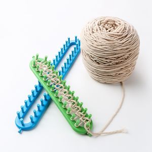 เครื่องถักไหมพรมแบบแท่นถักทรงสี่เหลี่ยมผืนผ้า ทำจากพลาสติก ชุดอุปกรณ์สำหรับถักผ้าพันคอ ผ้าคลุมไหล่ หมวก - Product Image 2