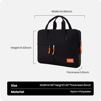 Sac pour ordinateur portable en nylon et polyester imperméable, écologique, simple, avec logo personnalisé, 13-15,6 pouces, portable, pour les voyages et les affaires, vente en gros