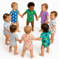 Großhandel Baby-Strampler aus Gekämmter Baumwolle mit Cartoon-Druck, Warme Alltagskleidung mit Individuellem Logo