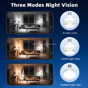 Kamera Bohlam Lampu WiFi Pintar Nirkabel 3MP Floodlight 2025 Baru, Kamera CCTV Keamanan WiFi V380 Pro Panorama 360 Derajat - Product Image 6