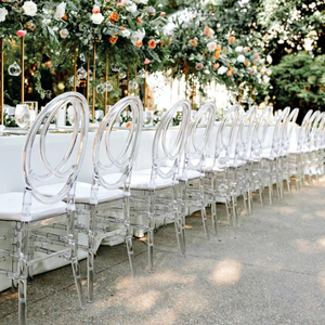 Chaises Chiavari en cristal transparent en gros, chaises empilables en résine acrylique transparente pour hôtels, événements et mariages en extérieur - Product Image 3