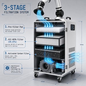 Extractor <span class=keywords><strong>de</strong></span> Humos <span class=keywords><strong>de</strong></span> Soldadura Portátil con Brazo Flexible <span class=keywords><strong>de</strong></span> 360 Grados para Estación <span class=keywords><strong>de</strong></span> Soldadura Fija, Purificador <span class=keywords><strong>de</strong></span> Humos <span class=keywords><strong>de</strong></span> Soldadura OEM - Product Image 5