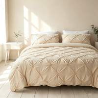 Ensemble de literie de luxe de qualité supérieure, toucher doux, couleur unie inaltérable, style moderne à franges, housse de couette taille Queen