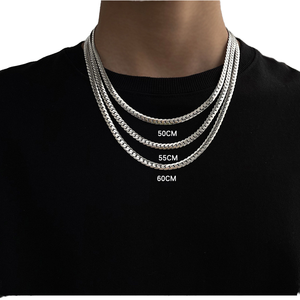 ステンレススチール スネークチェーン ヒップホップネックレス レディース＆メンズ ゴシックパンクスタイル ジュエリー - Product Image 1