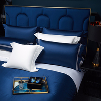 Parures de lit de luxe en Lyocell 100% Tencel, qualité 80, draps, taies d'oreiller et housses de couette brodées, 6 couleurs