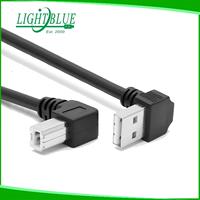 Câble USB 2.0 à angle bas Cordon haute vitesse A à B pour clavier Midi, moniteur, instrument, système de lumière stroboscopique Mac PC