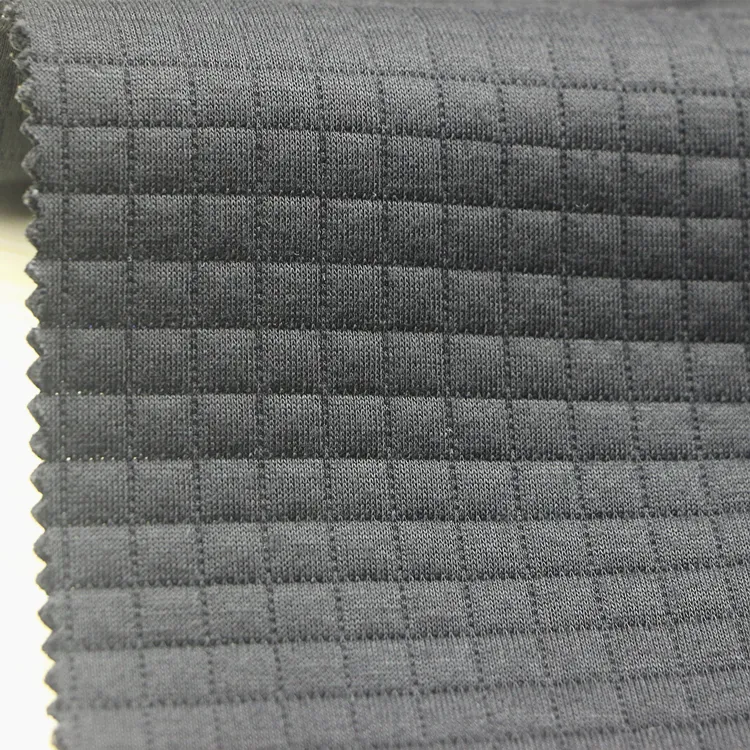 Jacquard Polyester 3D Scuba Interlining Cloth Knit Atmosphere Air Layer 1 cm Square Jacquard Scuba Quilt Fabric for Jacket Mask