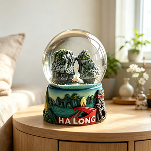 Globe de neige en résine <span class=keywords><strong>Baie</strong></span> de <span class=keywords><strong>Ha</strong></span> <span class=keywords><strong>Long</strong></span>, souvenir du Vietnam, globe à eau en verre, base peinte à la main, cadeau de voyage, <span class=keywords><strong>d</strong></span>écorations de bureau à domicile - Product Image 1
