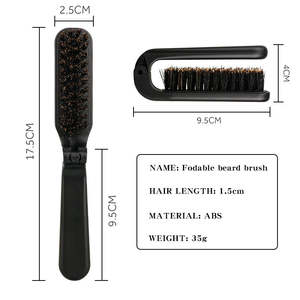 Brosse à barbe noire pliable avec manche en plastique et picots, pour barbe et <span class=keywords><strong>moustache</strong></span> - Product Image 5