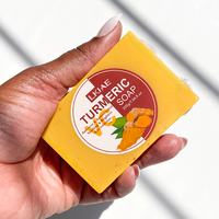 Meilleur Vendeur Savon Visage Naturel au Curcuma et Miel Citron Fait Main Vegan Nettoie la Peau Réduit les Imperfections Élimine l'Acné Éclaircit