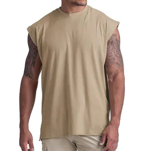 Camisetas sin mangas de LICRA para hombre, camisetas sin mangas de gran tamaño con diamantes de imitación para entrenamiento
