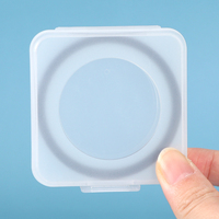 Étui de protection transparent pour objectif WEISHENG PP, forme carrée, 65x65x15mm, étui de rangement créatif en plastique pour filtres UV CPL ND