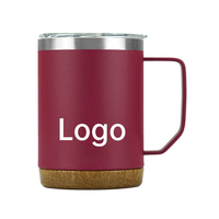 Mug isotherme à double paroi en acier inoxydable SUS304 avec poignée confortable, réutilisable pour le bureau, la maison et la cuisine