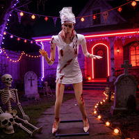 Robot animatronique d'Halloween, poupée robotique d'horreur, robot fille, infirmière sanglante d'Halloween, idéal pour les maisons hantées