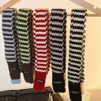 Écharpe rayée Y2k personnalisée avec logo pour femmes, écharpe longue et fine, écharpe en tricot moelleuse et colorée pour l'hiver et Noël