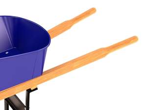 Premium aanbiederklasse stalen kruiwagen met één wiel, duurzaam, met houten handvat en noppenband - Product Image 3