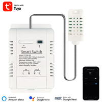 F0301 Commutateur intelligent sans fil Tuya avec contrôle de la consommation d'énergie, thermostat de température et d'humidité compatible avec Alexa