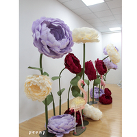 Haute qualité à la main géant papier fleurs vraie touche pivoines artificielles mariage noël chinois nouvel an décorations de fête