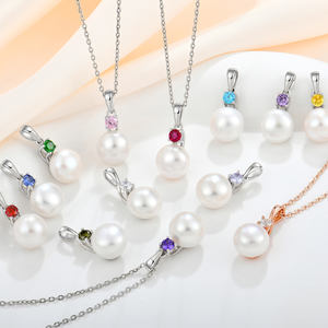 תכשיטי פנינים מינימליסטיים 925 כסף יוקרה תליון פניני מים מתוקים נשים שחור שרשרת פניני מים מתוקים - Product Image 5