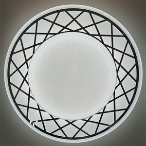 Modern LED Acrylic Chandelier IP44 Flush Mount <strong>Ceiling</strong> <strong>Lamp</strong> for Bedroom &amp; Bathroom Iron Base Home Decor Appliance Remote Control - Product Image 3