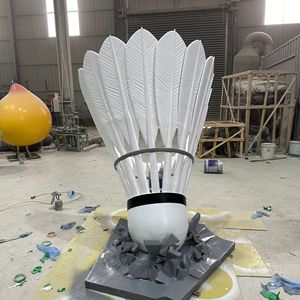 Custom Made Large Outdoor Fiberglass <b>Badminton</b> Sculpture Realistic Shuttlecock Decoration Floor Mount Landscape Ornament Statue - Product Image 1