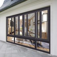 Ventanas Corredizas de Aluminio para Escuelas, Sistema de Ventanas Corredizas de Aleación de Aluminio para Exteriores de Casas con Mosquitera