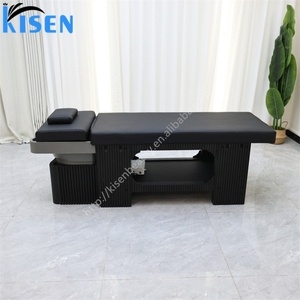 Kisen Lit de lavage de cheveux de luxe noir pour salon, table de spa capillaire, nécessite une installation de plomberie, pour salons de beauté et salons de coiffure - Product Image 2