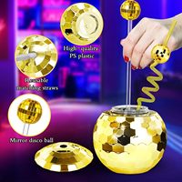 Gobelets à paillettes scintillantes or et argent de 20 oz (600 ml) avec couvercles et pailles pour fêtes