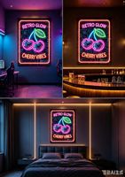 Tableau mural LED néon rétro en forme de circuit imprimé, décoration néon cyberpunk pour salle de jeux, bar, chambre, décoration murale pour la maison