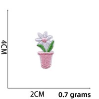 Nouvelle applique thermocollante en polyester brodée motif lotus de dessin animé avec rose et tournesol pour vêtements
