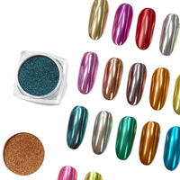 Poudre à paillettes miroir pour nail art, haute brillance, haute réflectivité, chrome métallique, poudre de décoration pour ongles non agglomérante