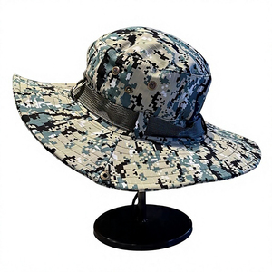 DSF78 <b>Black</b> White Camouflage Tactical <b>Boonie</b> <b>Hat</b> Wide Brim Round Jungle Sun <b>Hat</b> UV Protection Outdoor Fishing Hiking Activities - Product Image 4