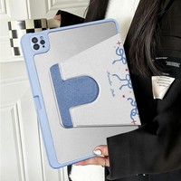 iPad 10.2/12.9 Inch Generasi ke-6 PC+Silicone Bow Knot Cover Tempat Pensil Pelindung Kamera Casing Tablet Merek OEM Garansi 6 Bulan