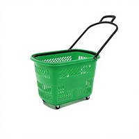 Hong He Panier à provisions roulant en plastique Chariot Panier à main