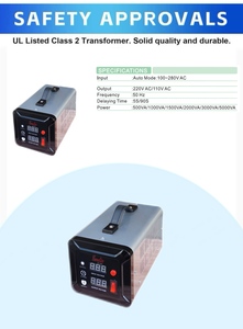 シングルフェーズ1000VA/2000VAリレータイプ自動ACスタビライザーLEDディスプレイ220VAC/11VAC家庭用屋外用50Hz - Product Image 4