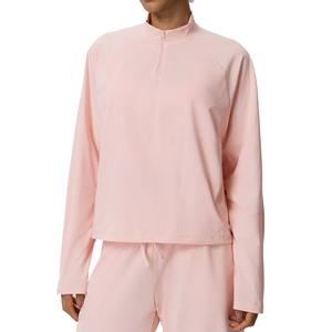 Fall/Winter Long-Sleeved Breathable Sportswear Light Quick-Drying Waffle Collar <strong>Half</strong> Zipper Front Sweater Fitness Casual <strong>Jacket</strong> - Product Image 1