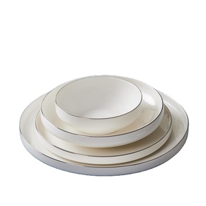 Moderno juego de <span class=keywords><strong>vajilla</strong></span> de porcelana fina de 24 piezas <span class=keywords><strong>para</strong></span> <span class=keywords><strong>6</strong></span> <span class=keywords><strong>personas</strong></span>, uso en restaurantes, con detalles en plata. - Product Image 3