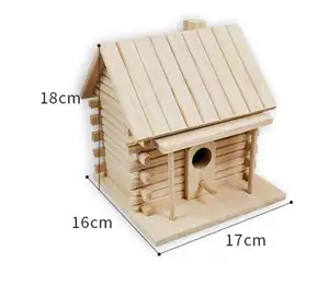 Gabbia per uccelli Zebra Finch e scatola di allevamento durevole giardino in legno pappagallo casa gabbia per animali domestici in legno naturale - Product Image 1