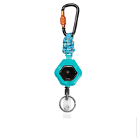 Porte-clés rétractable créatif en alliage pour l'extérieur, avec pendentif, pour la randonnée, la pêche, anti-perte, avec boucle de verrouillage et support de badge d'identification