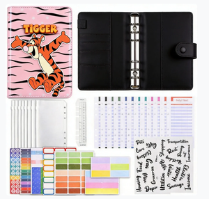 Bonito Set de Carpeta de Anillas de PU con Diseño de Tigger, con <span class=keywords><strong>Sobres</strong></span> para Efectivo, Kit Organizador de Planificador Financiero A5, Rastreador de Facturas Mensual, Regalo - Product Image 2