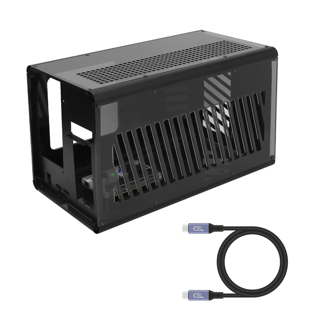 Mini Graphics Card Box Video Card Box + GPU Dock + 100cm/39.4" USB4 Data Cable for Thunderbolt 4 & 3