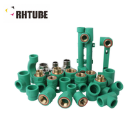 RHTUBE Raccord de tuyau PPR vert à fusion par emmanchement pour eau chaude et froide, système de plomberie et de chauffage, vente en gros OEM