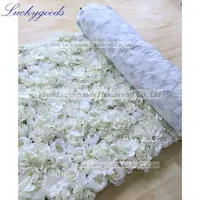 LFB311-1-cloth Elegante di alta qualità bianco della parete del fiore di stoffa fiore di cerimonia nuziale sfondo